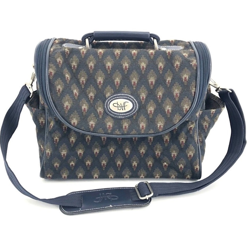 Diane Von Furstenberg Tapestry Print Overnight Travel Cosmetic Bag Vintage